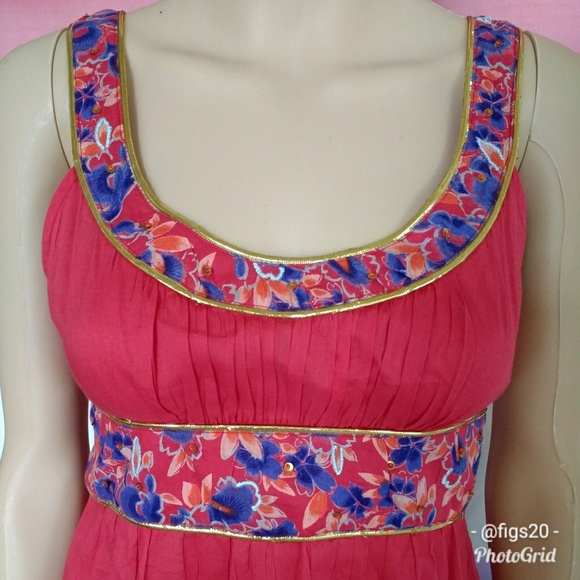 Free People Gold Piped Floral Detail Top - Picture 8 of 8